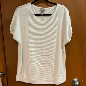Chicos Size 2 white striped blouse, excellent condition